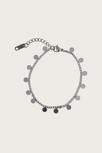 Minimalistische zilveren armband met ronde bedeltjes van Fencyjewels – elegante, verfijnde armband van roestvrij staal met subtiele glans.