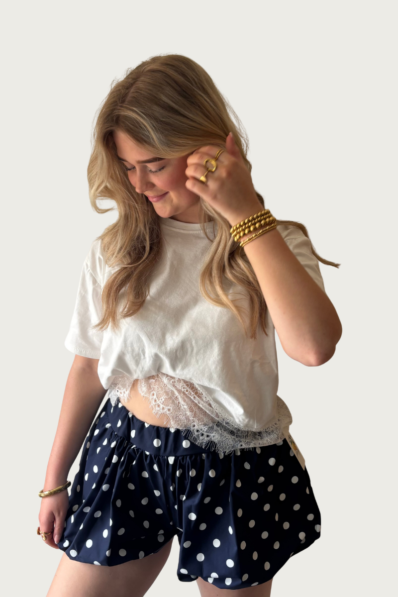 Polka dot ballonbroekje - Blauw Fencyjewels