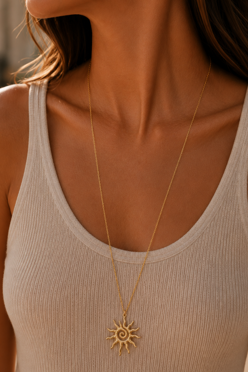 Lange sunny ketting Fencyjewels