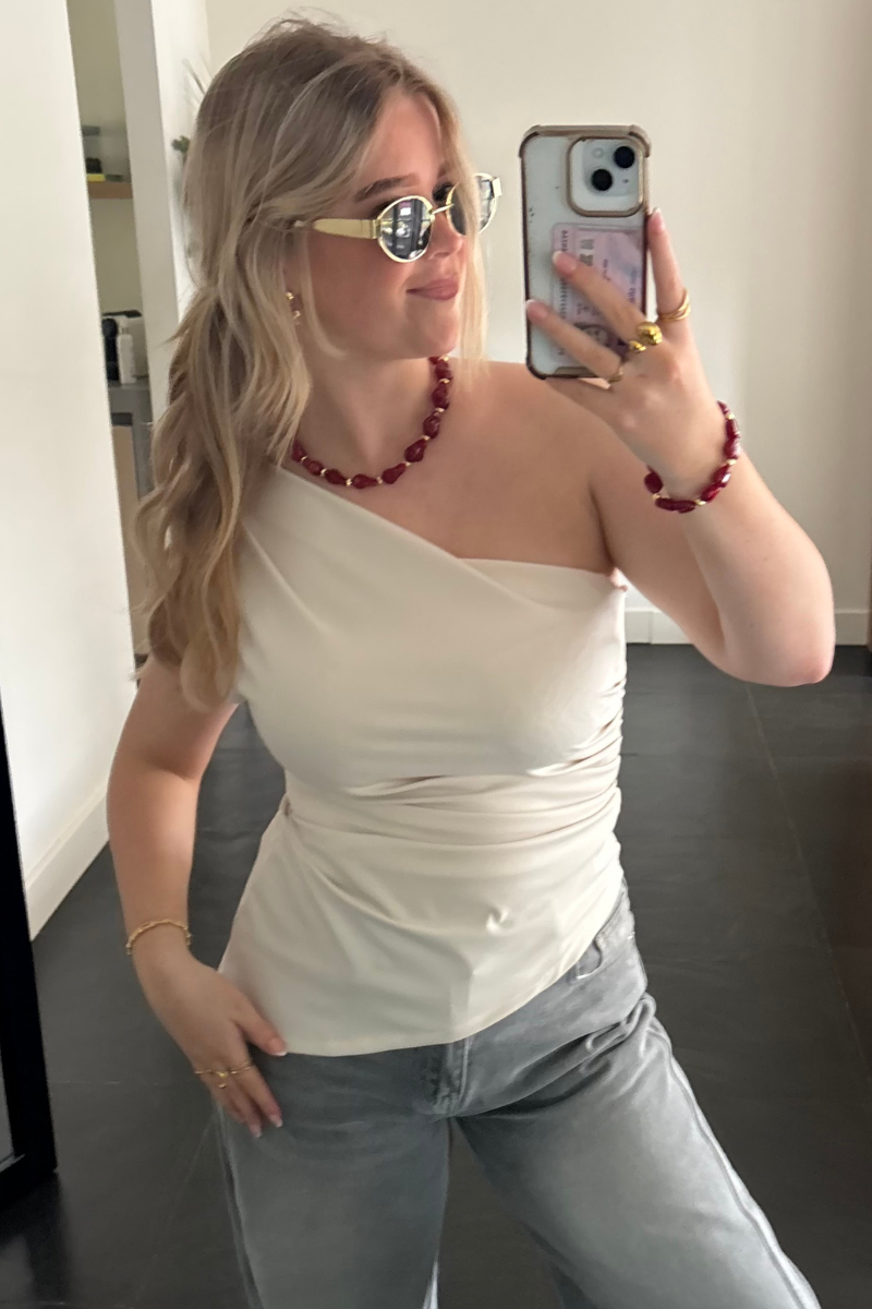 Luna top - Beige Fencyjewels