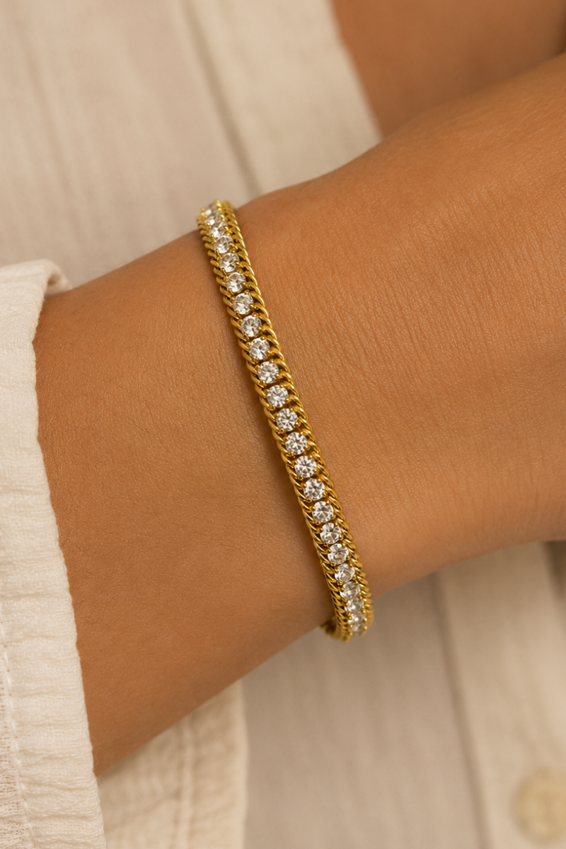 Golden diamond armband Fencyjewels