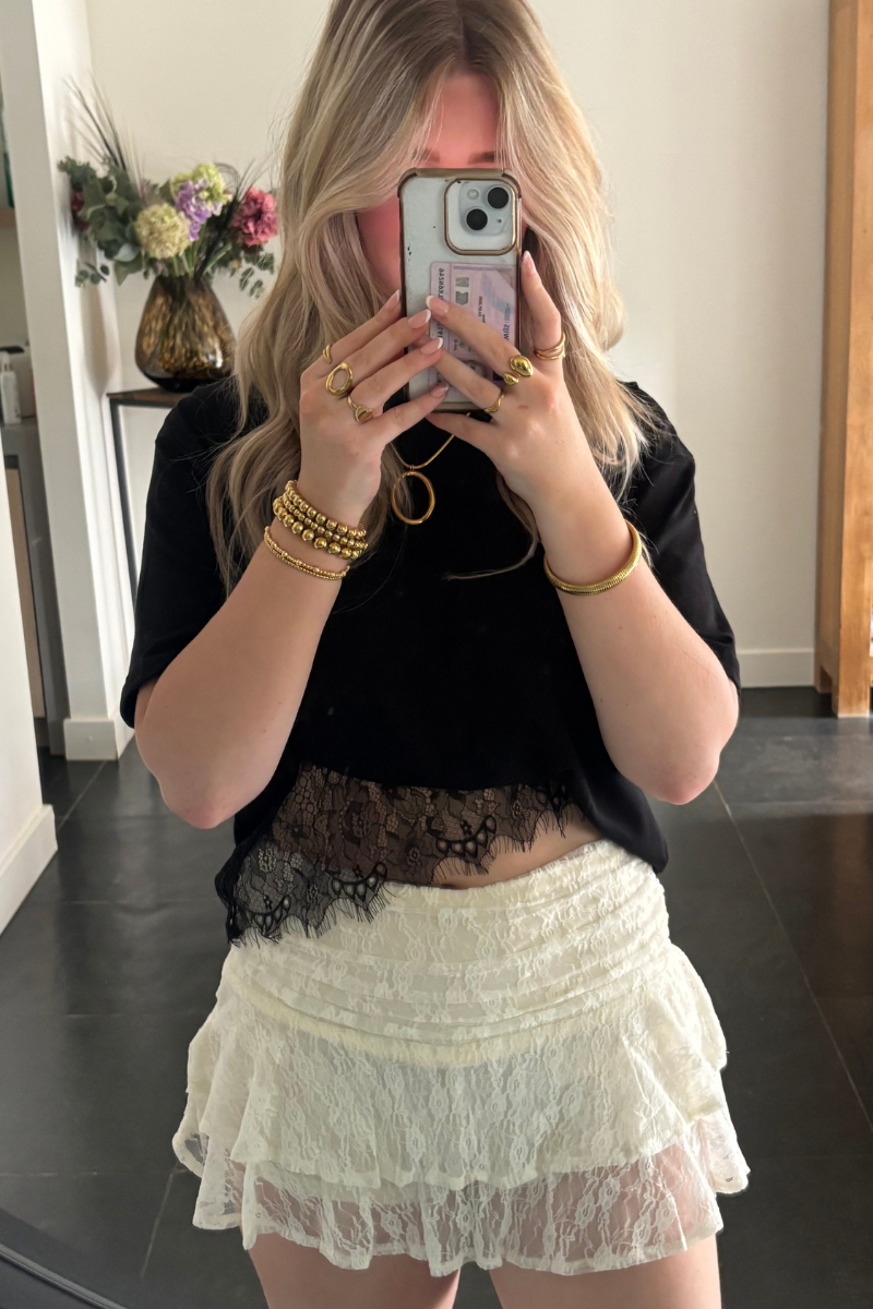 Lace broekrokje - Ecru Fencyjewels