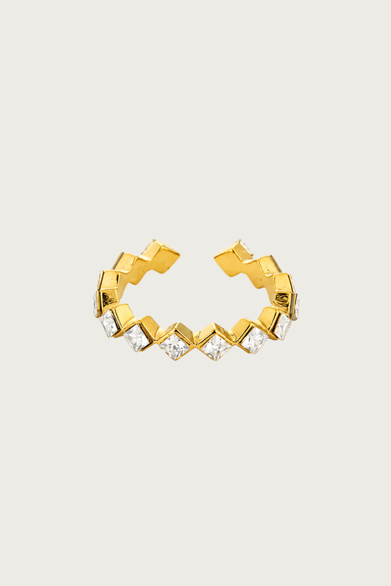 Golden sparkle ring Fencyjewels