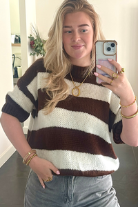 Mocha stripe knit Fencyjewels