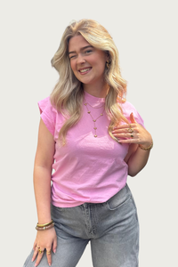 Basic tee top - Roze Fencyjewels