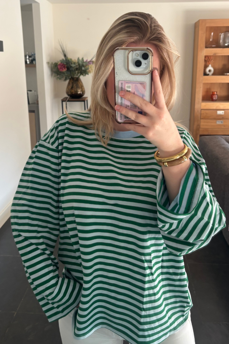 Longsleeve groen-blauw Fencyjewels