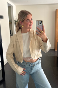 Beige stud blazer Fencyjewels