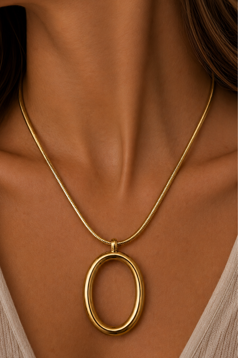 Round circle ketting Fencyjewels