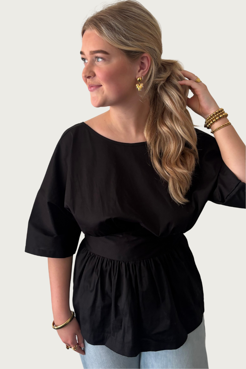 Liva strik top - Zwart Fencyjewels