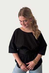 Liva strik top - Zwart Fencyjewels