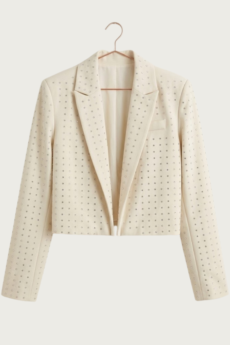 Beige stud blazer Fencyjewels