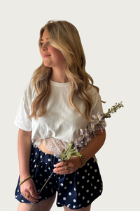 Polka dot ballonbroekje - Blauw Fencyjewels