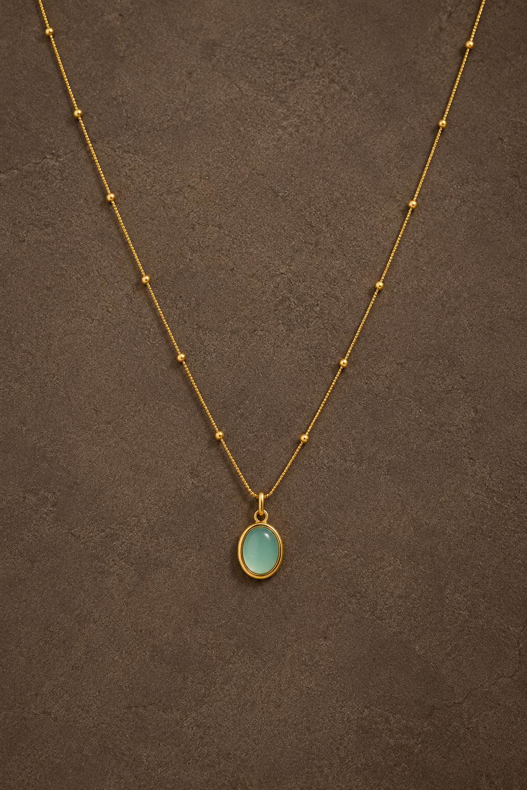 Gouden Amalfi ketting van Fencyjewels met een verfijnde turquoise hanger en verstelbare sluiting.