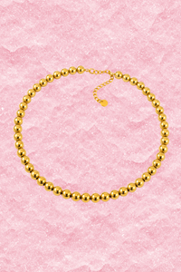 Gouden Balls ketting 8mm van Fencyjewels met ronde bolletjes van waterproof stainless steel.