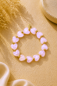 Hartjes armband lichtroze Fencyjewels