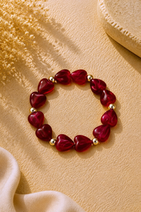 Hartjes armband rood Fencyjewels