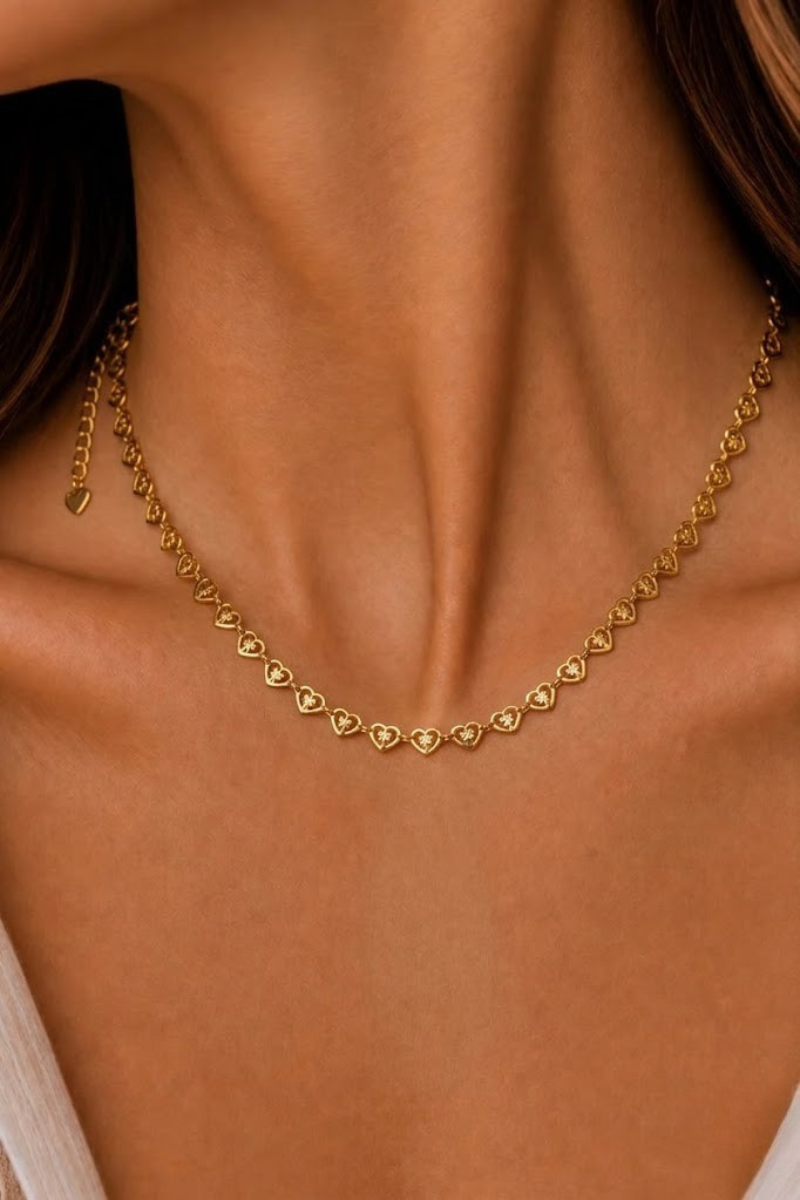 Heart decor ketting Fencyjewels