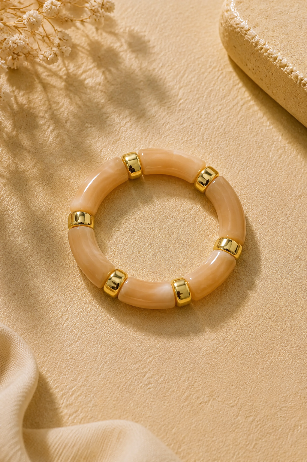Statement bangle extra lichtbruin Fencyjewels