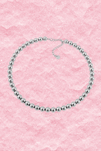 Zilveren Balls ketting 8mm van Fencyjewels met ronde bolletjes van waterproof stainless steel.