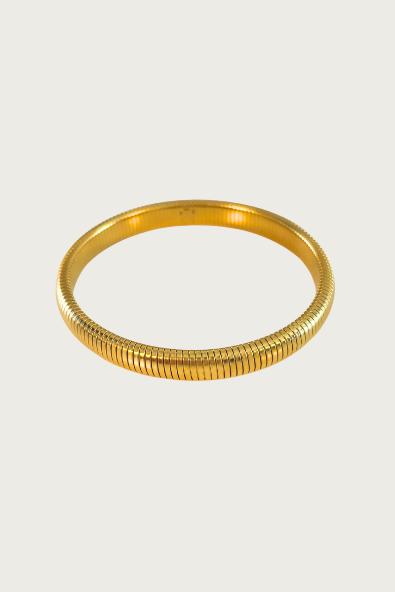 Gouden classy bangle van stainless steel van Fencyjewels, glanzende luxe armband