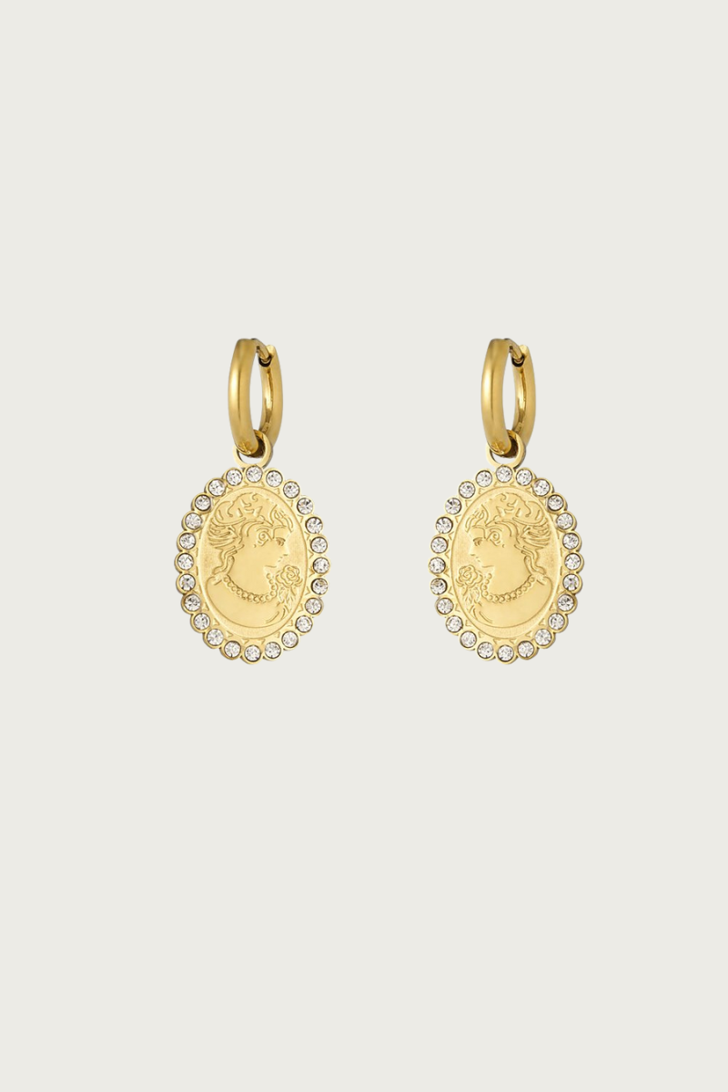 Gouden classy rvs oorbellen van Fencyjewels, tijdloze druppelvormige oorhangers die niet verkleuren.