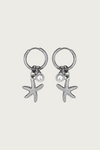 Zilveren zeester oorbellen met parel van Fencyjewels – zomerse Ibiza sieraden, roestvrij staal, strand look.