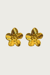 Gouden bloem oorbellen van Fencyjewels – glanzende studs in de vorm van een bloem, vrouwelijk en tijdloos design met luxe uitstraling.