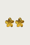 Goudkleurige bloem oorbellen van Fencyjewels – studs in de vorm van een bloem met glanzende afwerking, tijdloos en elegant design.