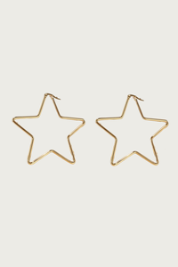 Gouden oorringen met sterretjes van Fencyjewels, trendy stainless steel oorbellen.