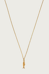 Goudkleurige ketting met visbedel van Fencyjewels – verfijnde roestvrijstalen halsketting met subtiel goud vis hangertje, minimalistisch en elegant design.