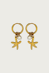 Gouden zeester oorbellen met parel van Fencyjewels – zomerse Ibiza sieraden, roestvrij staal, strand look.