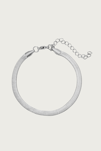 Snake armband 4 mm zilver van stainless steel van Fencyjewels met strak design, verkleurt niet en is waterproof.