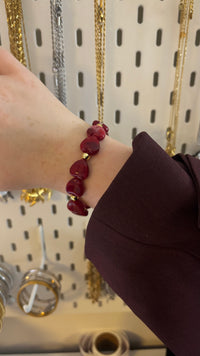 Hartjes armband rood Fencyjewels