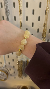 Hartjes armband geel Fencyjewels